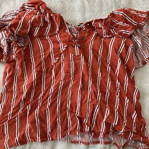 Orange off the shoulder miss selfie medium blouse